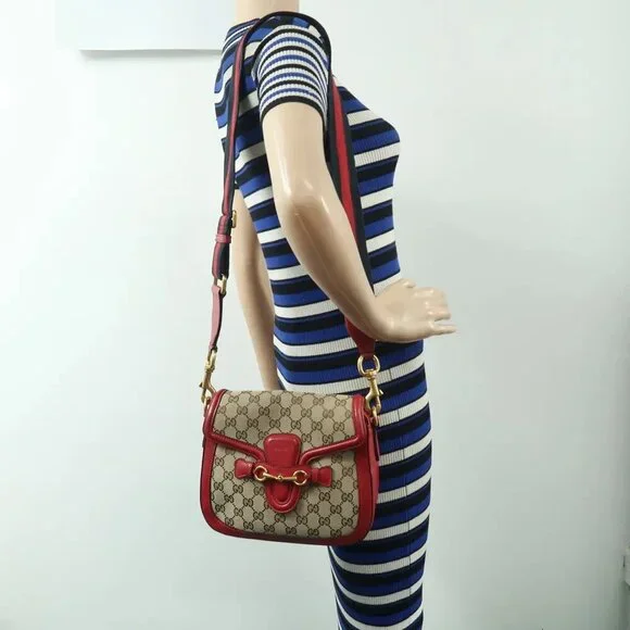 GUCCI Lady Web Brown Cloth Shoulder Bag 770-012225 - Picture 12 of 12